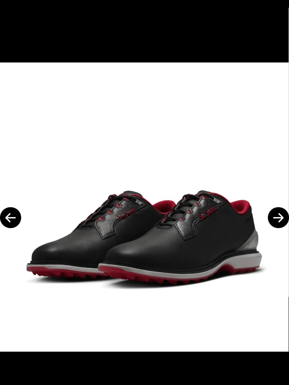 Jordan Men's Black and Red Athletic Golf Shoes